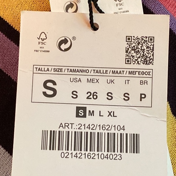 NWT. Zara Diagonal Striped Knitted Midi Dress. Size S. - Picture 7 of 9